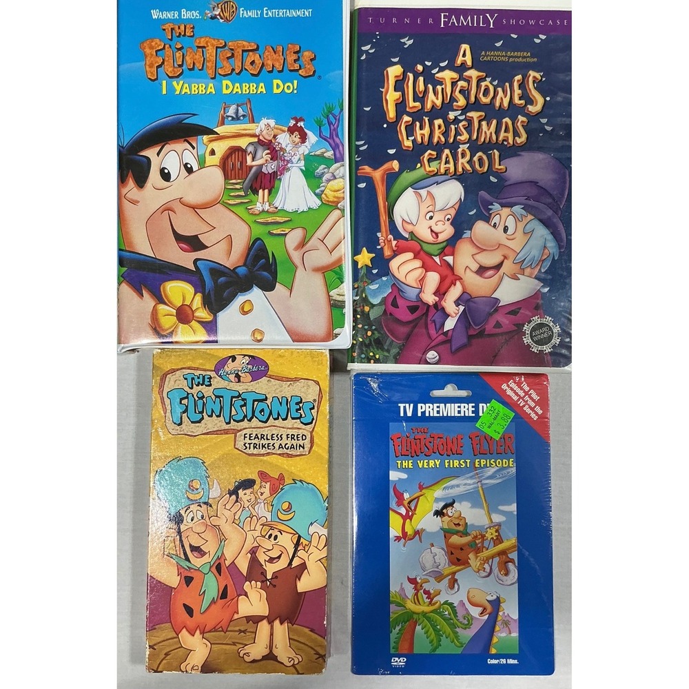 Flintstones VHS DVD Lot of 4 I Yabba Dabba Doo Christmas Carol Used Untested‎